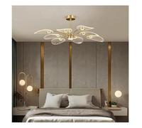 HELCEKOU Modern Chandeliers Nordic LED Ceiling Lamp Copper for Bedroom Living Room Lotus Leaf Shape Design Home Decor Lighting Fixture(8 Lights)