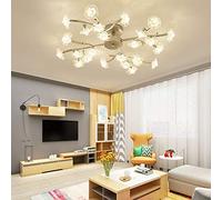 HELCEKOU Modern Firework Chandelier,Crystal Dandelion Pendant Lighting,Clear Crystal Plum Blossom Ceiling Hanging Lamp for Bedroom-Silver 24 Lights Decoration Selfless dedication