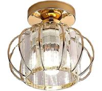 HELCEKOU Modern Simple Crystal Ceiling Lamp, E27/E26 Light Source Recessed Light, Retro Industrial Metal Entrance Aisle Chandeliers, for Bedroom Office Stairs Hotel Living Room kitchen Hallway