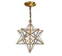 HELCEKOU Moravian Star Island Pendant Light Modern Industrial Kitchen Ceiling Lights with Glass Cover, Postmodern Clear Lampshade Lamp Fixture Bedroom Chandelier E27，1-Light Commemoration A