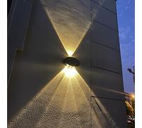 HELCEKOU Outdoor Solar Wall Light - Waterproof Sconce for Porch, Patio & Fence Dual-Sided Decorative Lamps Energy-Efficient Exterior Lighting Garden Yard