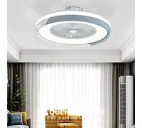 HELCEKOU Pendant light for bedroom Ceiling Fans with Lighting 80W Invisible Fan LED Light Remote Control Dimmable Ultra-Quiet Can Timing s Modern Living Room Bedroom Lamp Gray