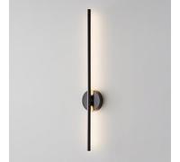 HELCEKOU Ultra-thin Long Tube Wall Lamp, Linear Brass Light with White Silicone Lampshade, 3 Color Modes - LED Sconce, Black Flute Lamps for Bedside, Line Design Lights