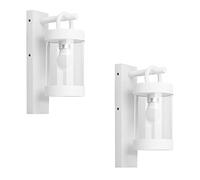 HELCEKOU Wall Light Outdoor Lantern with Dusk to Dawn Sensor E26 Bulb (Not Include) Mount Hang Lamp Sconce Lighting Photocell Lights for Porch Front Door Garden IP44 Waterproof Max 28W