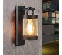 HELCEKOU Wall Light Outdoor Lantern with Dusk to Dawn Sensor E26 Bulb (Not Include) Mount Hang Lamp Sconce Lighting Photocell Lights for Porch Front Door Garden IP44 Waterproof Max 28W