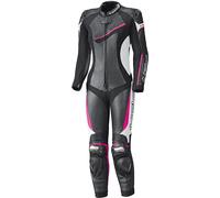 Held Ayana II One Piece Ladies Motorcycle Leather Suit, black/white/pink, size 38