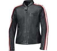 Held Brixham Ladies Motorcycle Leather Jacket, black-white-red, size 44 for Women