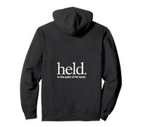 Held In The Palm Of His Hand Christian Message Backprint Pullover Hoodie