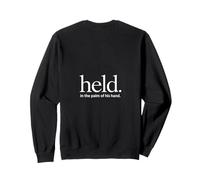 Held In The Palm Of His Hand Christian Message Backprint Sweatshirt