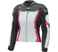 Held Street 3.0 Ladies Motorcycle Leather Jacket, white-pink, size 40 for Women