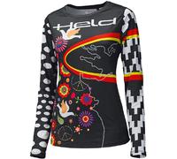 Held Style Skin Top Ladies Functional Shirt, black-white-orange, size XS for Women
