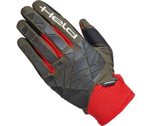 Held Tactura Adventure Motorcycle Gloves, green/red/black, size 6