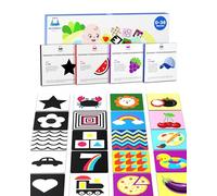 HELDENGUT® Beloved 80x Baby Contrast Cards [4-in-1 Set from 0-36 Months with 160 Designs] - Contrast Toy for the Visual Development of Newborns - With Great Games for the Whole Family