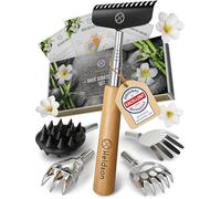 HELDSON® Extendable Back Scratcher [5 Scratching Heads] - Bear Claw Scratchers with Wooden Handle - Telescopic Backscratchers for Adults - Scalp Tickler Massage Tool - Gifts for Men, Women & Kids