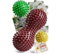 HELDSON Premium Massage Ball Set of 3 Including Peanut Ball - Hedgehog Ball Foot Massage Hard - Nub Ball - Hedgehog Balls Small - Fascia Ball Back - Massage Ball Fascia - Massage Ball Foot - Spiky