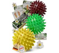 HELDSON® Spiky Massage Ball Set 3Pcs [Hard, Medium, Soft] - Foot Roller Massager - Spikey Small Trigger Point Balls for Feet, Hand, Back & Pilates - Plantar Fasciitis - Muscle Deep Tissue Therapy