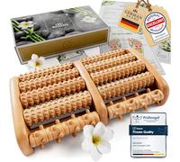 HELDSON® Wooden Foot Massager Roller - FSC®100% Wood Dual Rollers - Massagers for Feet Pain - Plantar Fasciitis Relief - Rolling Acupressure Massage Tool with Reflexology Guide - Gift for Men, Women