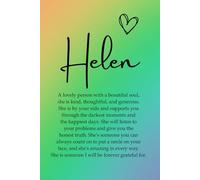 Helen: A personalised blank lined journal notebook for women and girls, perfect for to do list, note taking and goal setting, a great thought fun gift for her