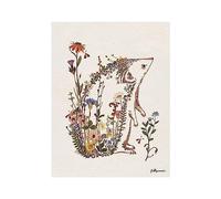 Helen Ahpornsiri Cottage Garden Hedgehog Poster (30cm x 40cm) (Cream/Brown/Green)