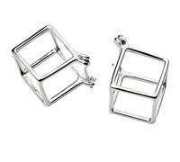 Helen de Lete Geometric 3D Square Cubic 925 Sterling Silver Stud Earrings