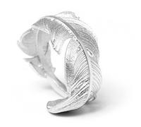 Helen de Lete Innovative Feather From Heaven Sterling Silver Open Ring