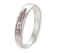 Helen de Lete Runes of Chinese Taoist Culture S925 Sterling Silver Adjustable Ring (Make any wish come true)