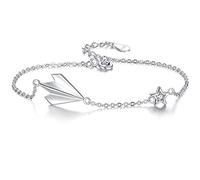 Helen de Lete S925 Sterling Silver Paper Airplane Bracelet
