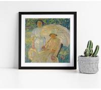 Helen Galloway McNicoll - White Sunshade Stunning Framed Wall Art Picture Print Square - 35cm wide x 35cm high - Black Frame