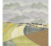 Helen Hallows Green Fields 40 x 40cm Canvas Prints, Polyester, Multi-Colour, 40 x 40 cm