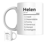Helen Personalised Ceramic Mug | Personalised Dictionary Name Definition Coffee Mug, Novelty Gift for a Wife, Girlfriend, Friend or Colleague Named Helen