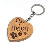 Helen Personalised Engraved Wooden Keyring