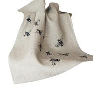 Helen Round Bee Tea Towel, Natural Linen. This beautiful, hand printed tea towel featuring bees is machine washable at 40 degrees and will compliment your kitchen decor perfectly. Size 70 x 46cm