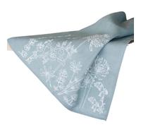 Helen Round Linen Tea Towel, duck egg blue. This beautiful, hand printed towel features garden flowers. Machine Washable at 40 degrees and will compliment your kitchen decor perfectly. Size 70 x 46cm