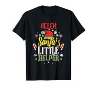 Helen Santa's Little Helper Helen Christmas Name Value Graphic T-Shirt, Men, Black, XL