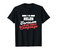 Helen Sarcasm Love Language Saying Funny Helen Name Value Graphic T-Shirt, Men, Black, L