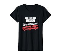 Helen Sarcasm Love Language Saying Funny Helen Name Value Graphic T-Shirt, Women, Black, L