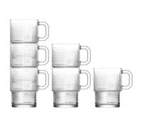 Helen Stacking Glass Coffee Cups - 270ml - Pack of 6