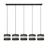 Luminosa Lighting Luminosa Helen Straight Bar Pendant Ceiling Light Black, Gold 115Cm