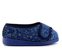 HELEN Superwide Velcro® Slipper - Blueberry Floral - Blueberry Floral - size UK Ladies Size 7