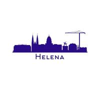 Helena Montana City Skyline Silhouette with Buildings Vinyl Wall Stickers 48x126.2cm Equipped with Transfer Film kit DarkBlue