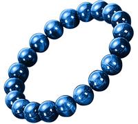 Helena Rose Jewellery Blue Tiger Eye Buddha Spiritual Bracelet - Natural Stone 10mm Beads Stretch to Fit Man & Woman - with Gift Box