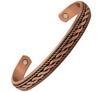 Helena Rose Pure Copper Magnetic Bangle for Men and Women - Traditional Classic Twisted Rope Design Bracelet with Magnets - with Jewellery Gift Box