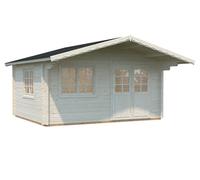 Helena S (4.7x3.8m | 15.1m2 | 70mm) Double Glazed Heavy Duty Garden Log Cabin with Roof Overhang