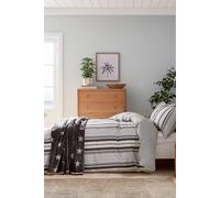 Helena Springfield 'Beach House Stripe' Cotton Duvet Cover Set in Grey | Size: Single Helena Springfield Grey Single