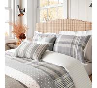 Helena Springfield Brushed Check Single Duvet Cover Set, Grey