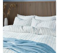 Helena Springfield Calico & Chalk Waffle Stripe Double Duvet Cover SET, Blue