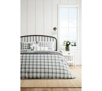 Helena Springfield Long Island Cosy Check Kingsize Duvet Cover Set, Grey
