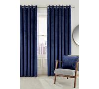 'Escala' Woven Lined Curtains Helena Springfield Blue 167cm width x 228cm drop