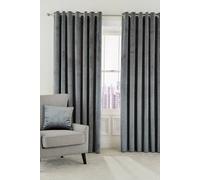 'Escala' Woven Lined Curtains Helena Springfield Grey 167cm width x 183cm drop