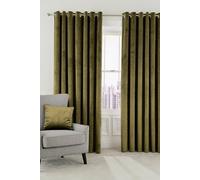 'Escala' Woven Lined Curtains Helena Springfield Olive 167cm width x 228cm drop
